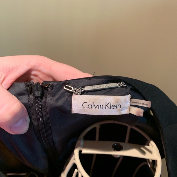 CALVIN KLEIN Black Sheath Dress - Size 14 - Picture 5 of 8